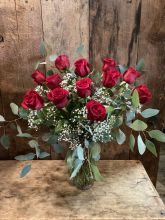 Dozen Red Roses Arranged