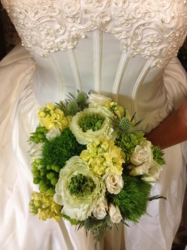 Greens and Whites Bridal Bouquet