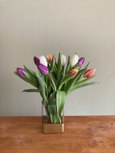 Dozen Tulips Arranged