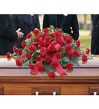 Red Carnation Casket Spray