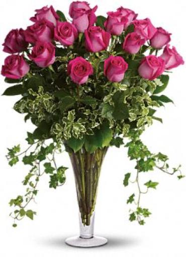 18 Long Stemmed Premium Pink Roses