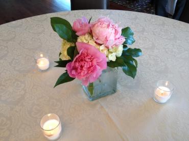 Petite Cube Centerpiece ... Pink Peonies