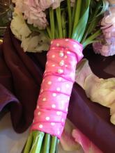 Pink Polka Dot Wrapped Bouquet