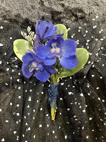 Bold and Blue Boutonniere